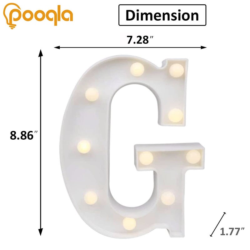 Pooqla LED Marquee Letter Lights Sign, Light Up Alphabet Letter for Home Party Wedding Decoration G - Image 3